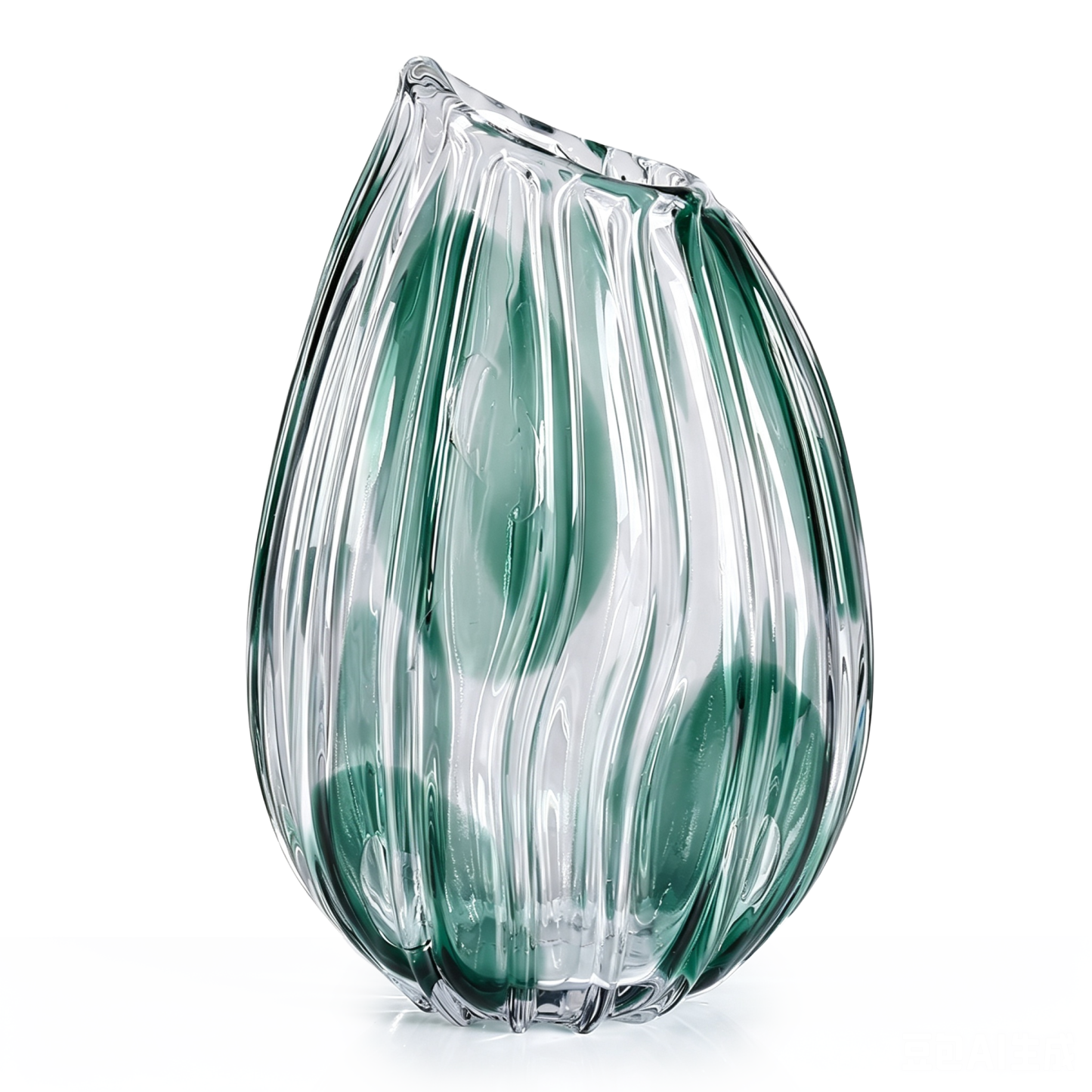 21587	 L8"W5"H12.5"GLASS VASE 4PC/CASE
