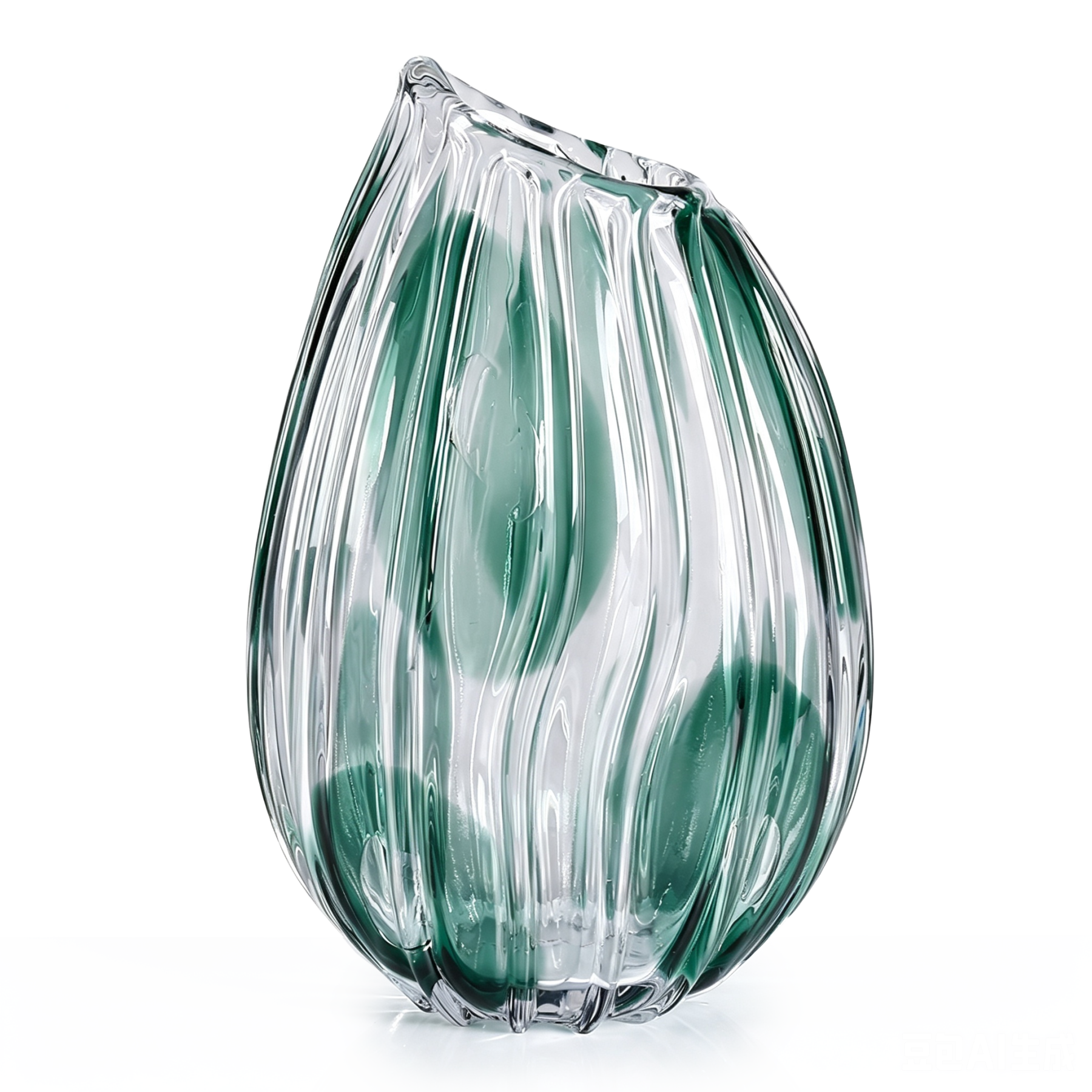 21587	 L8"W5"H12.5"GLASS VASE 4PC/CASE