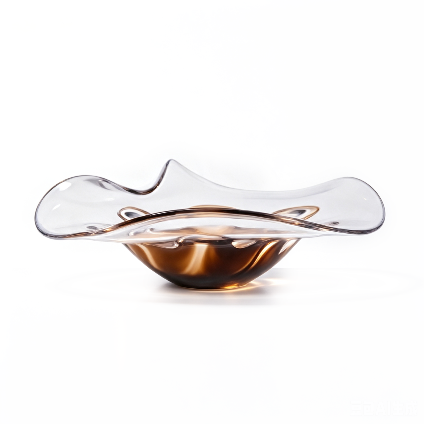 21590	 L16"W13.5"H4.5"GLASS VASE 2PC/CASE