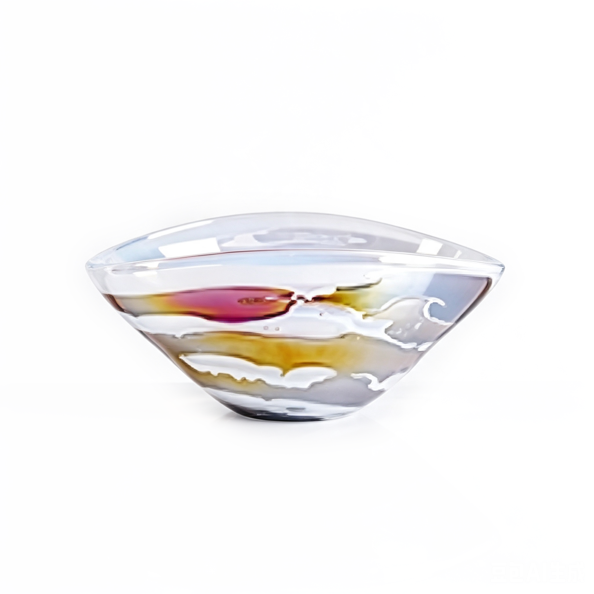 21592	 L14"W10"H6.5"GLASS VASE 4PC/CASE