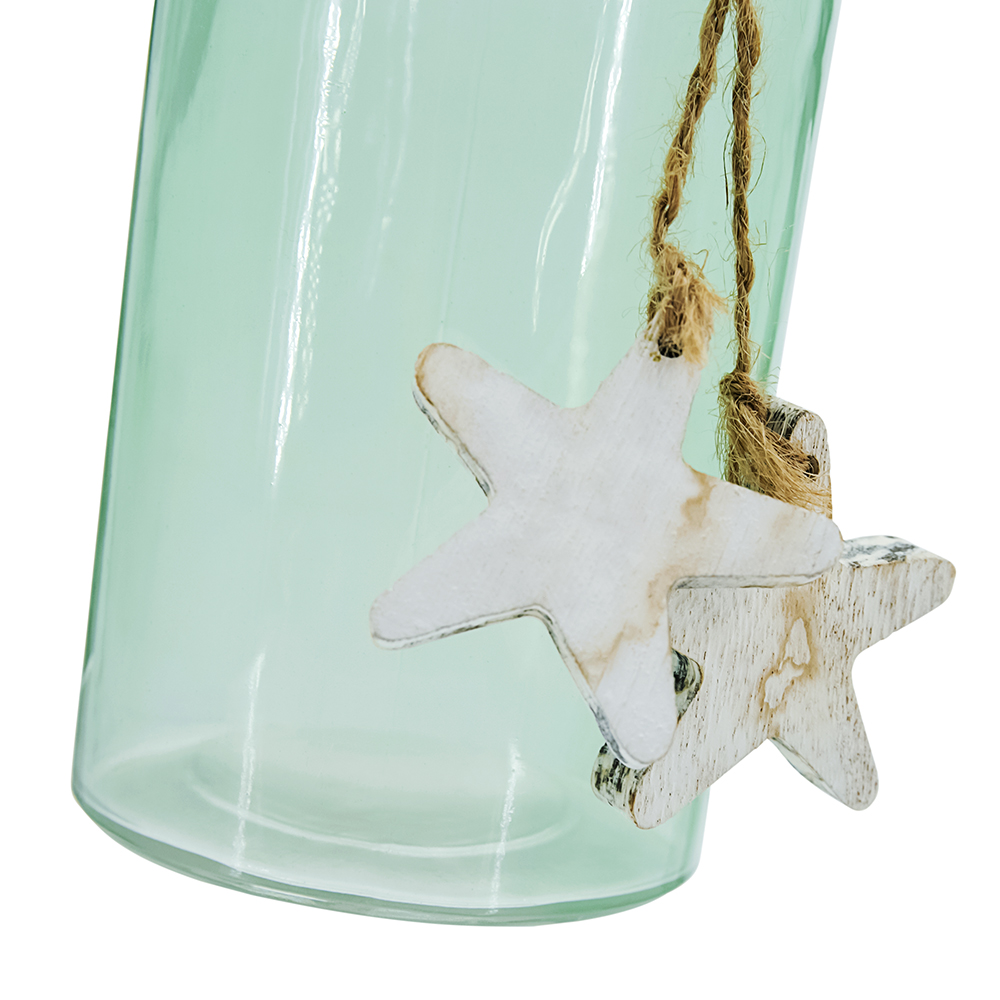 94213	 *D3"H6.5" - GLASS VASE WITH STARFISH