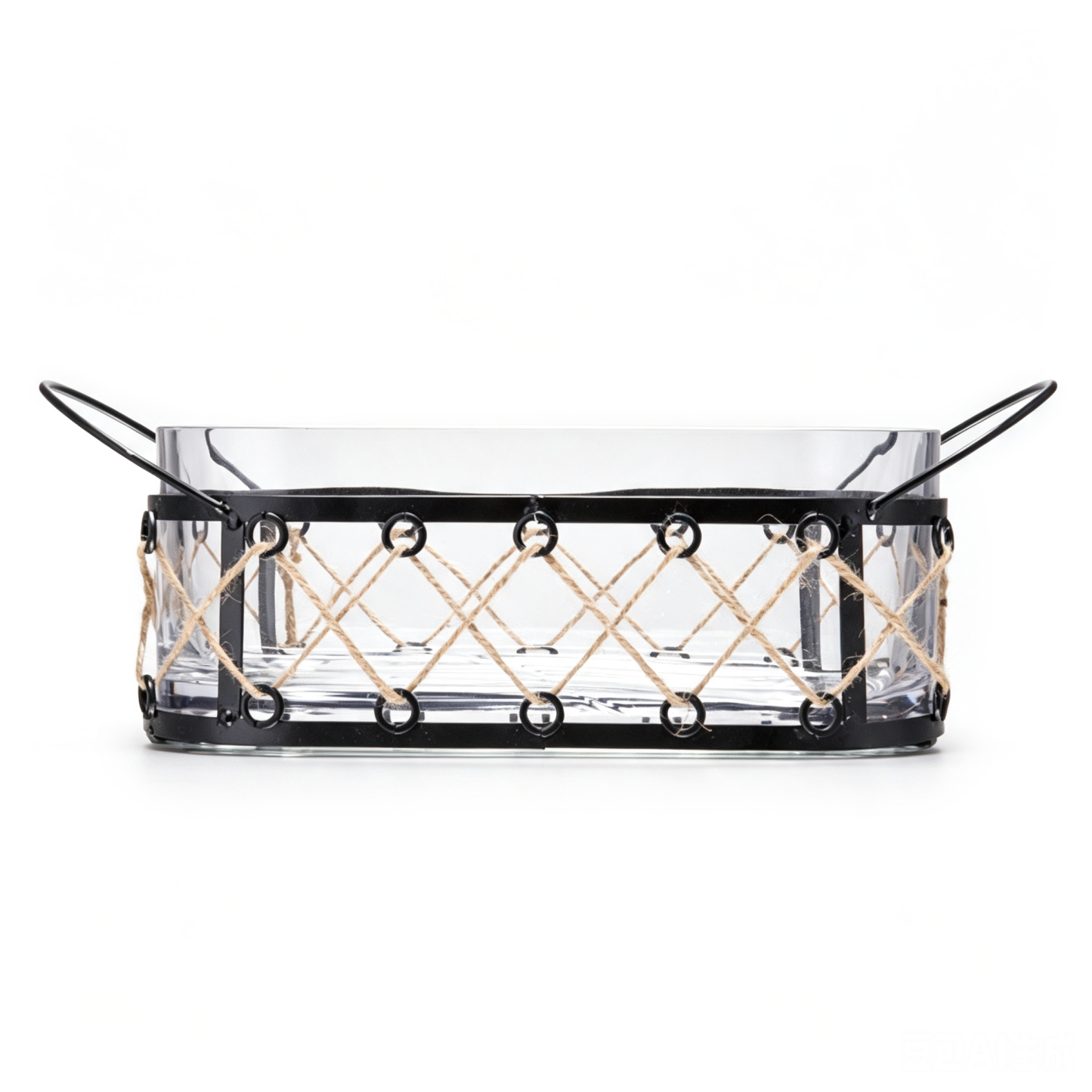 26124	 D4.5"H3.94" - GLASS PLANTER WITH METAL HOLDER