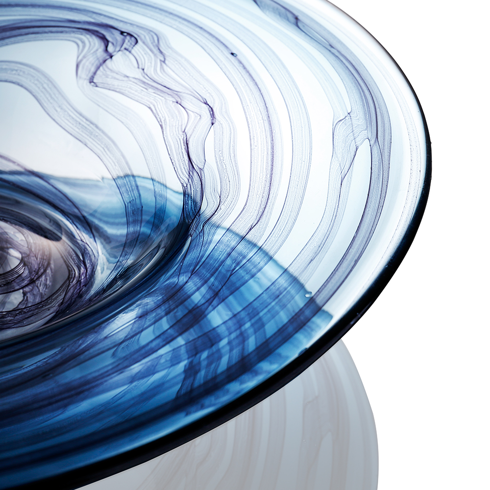 21029	 D15.4"H3.1" - GLASS DECORATIVE PLATE
