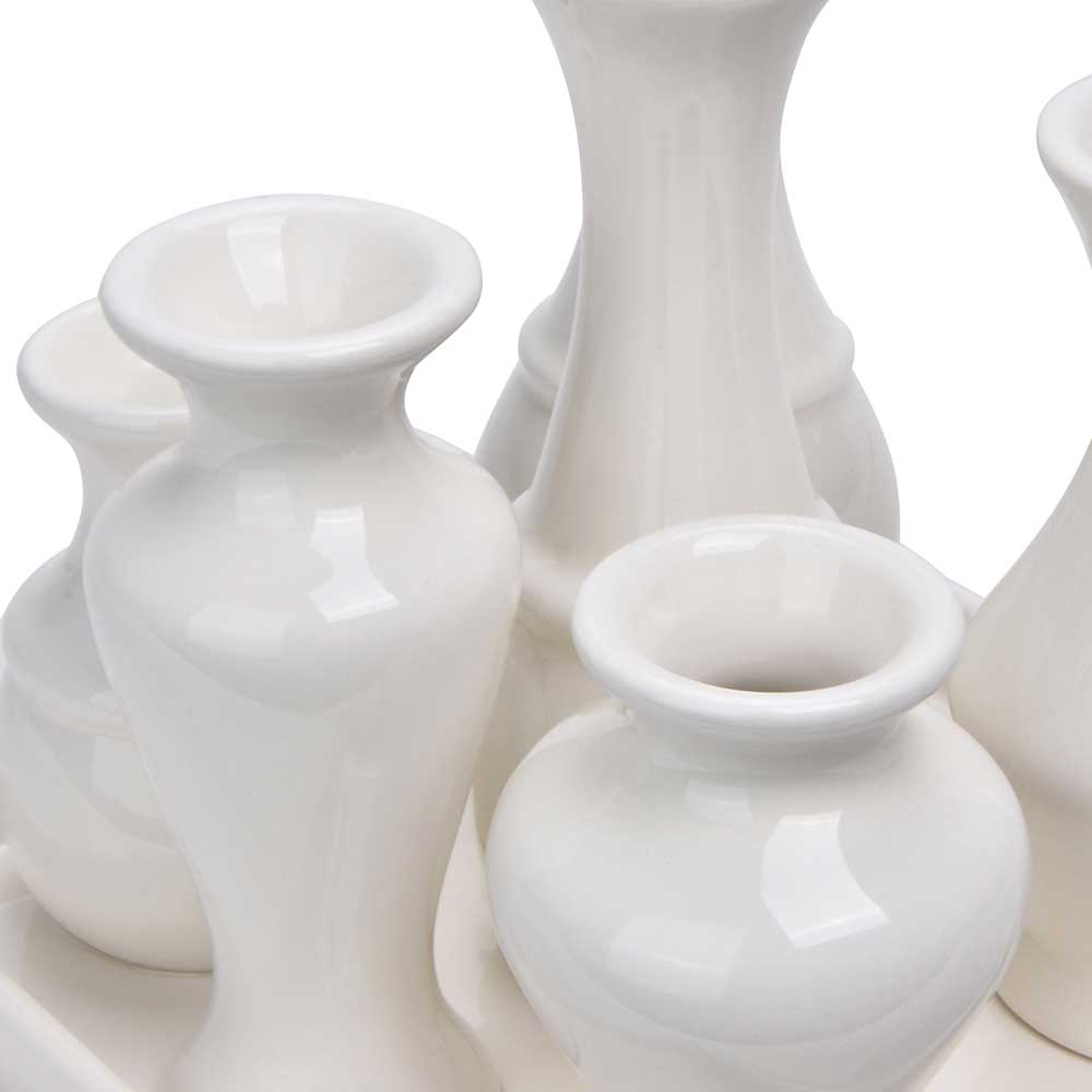 CA07044WH	 L6.3"W6.3"H5.6" - CERAMIC BUD VASE TRAY