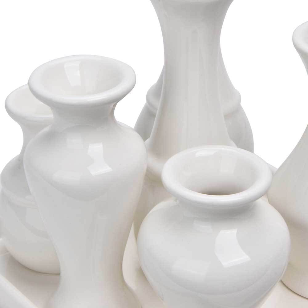 CA07044WH	 L6.3"W6.3"H5.6" - CERAMIC BUD VASE TRAY