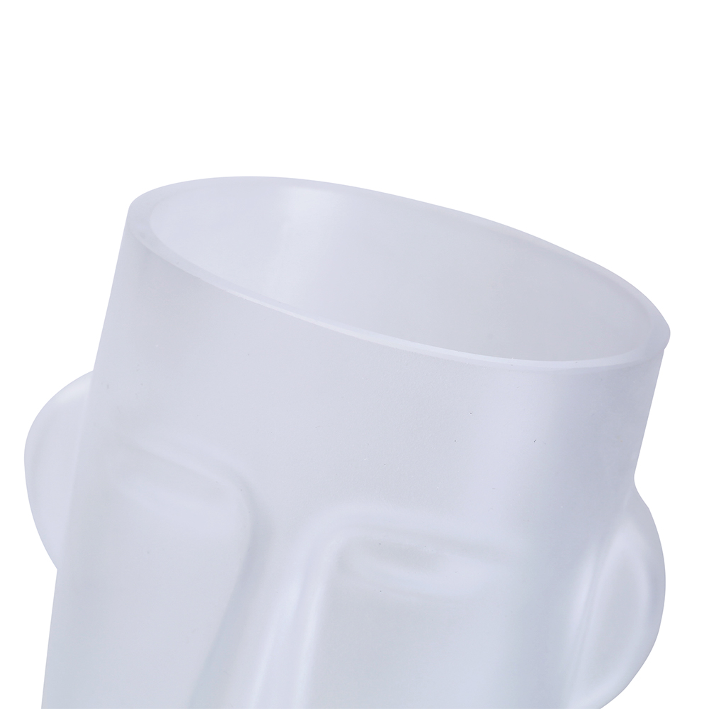 12115	 L3.93W5.1H9.45" - FACE SHAPE GLASS VASE