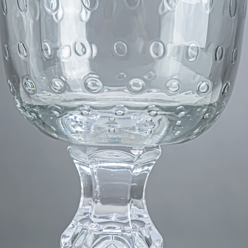 49655	 D7.1"H12.6" - GLASS VASE W/ PEDESTAL