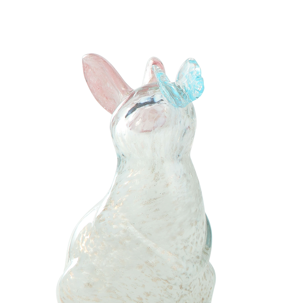 30055ASST	 L4"W3.7"H7" - ASSORTED COLORS GLASS EASTER BUNNIES