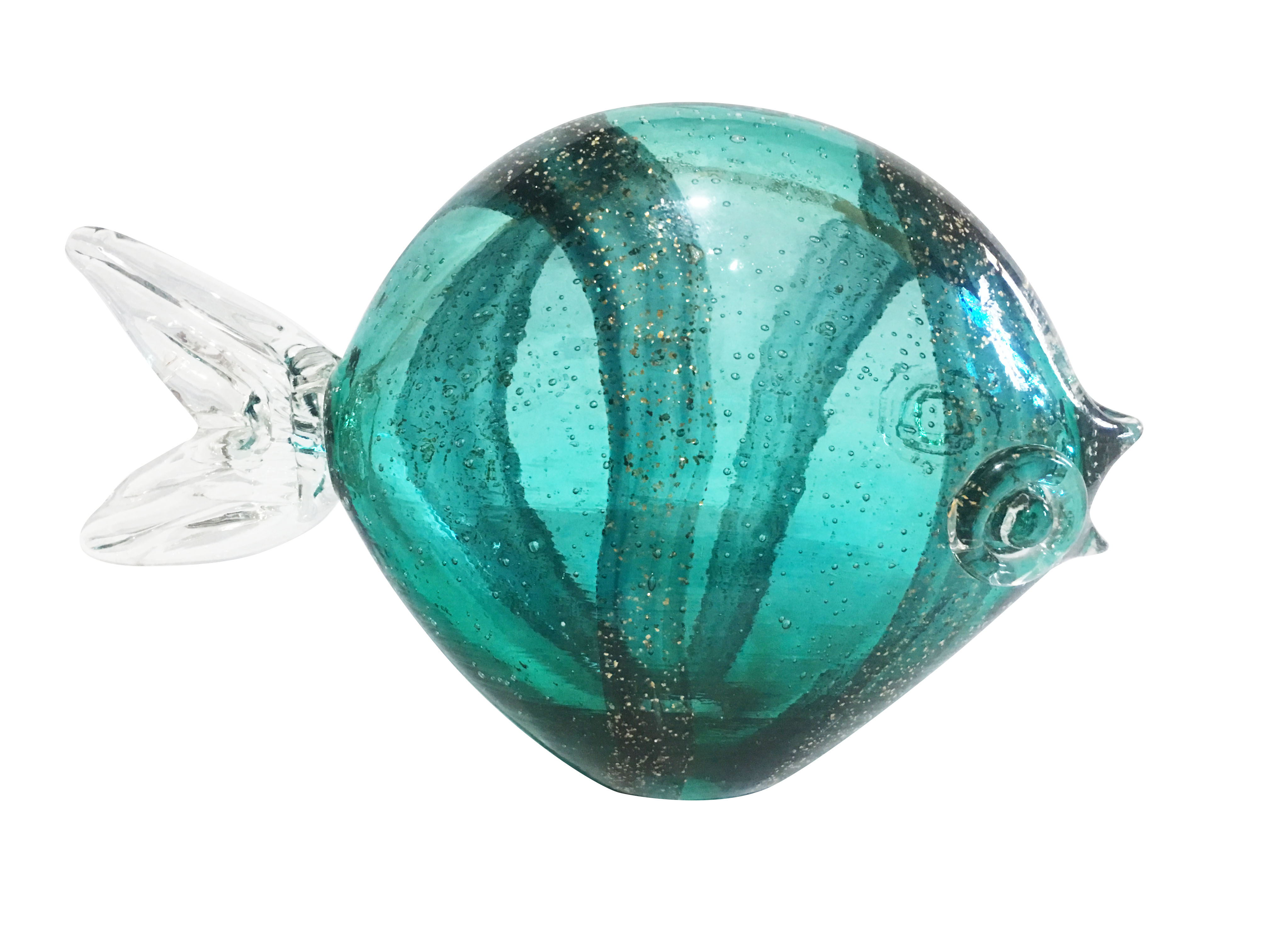 L11.8"W3.7"H7.9" - GLASS FISH FIGURINE