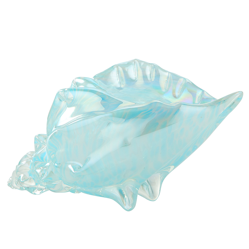 L11.8"W6.1"H6.3" - GLASS CONCH SHELL FIGURINE