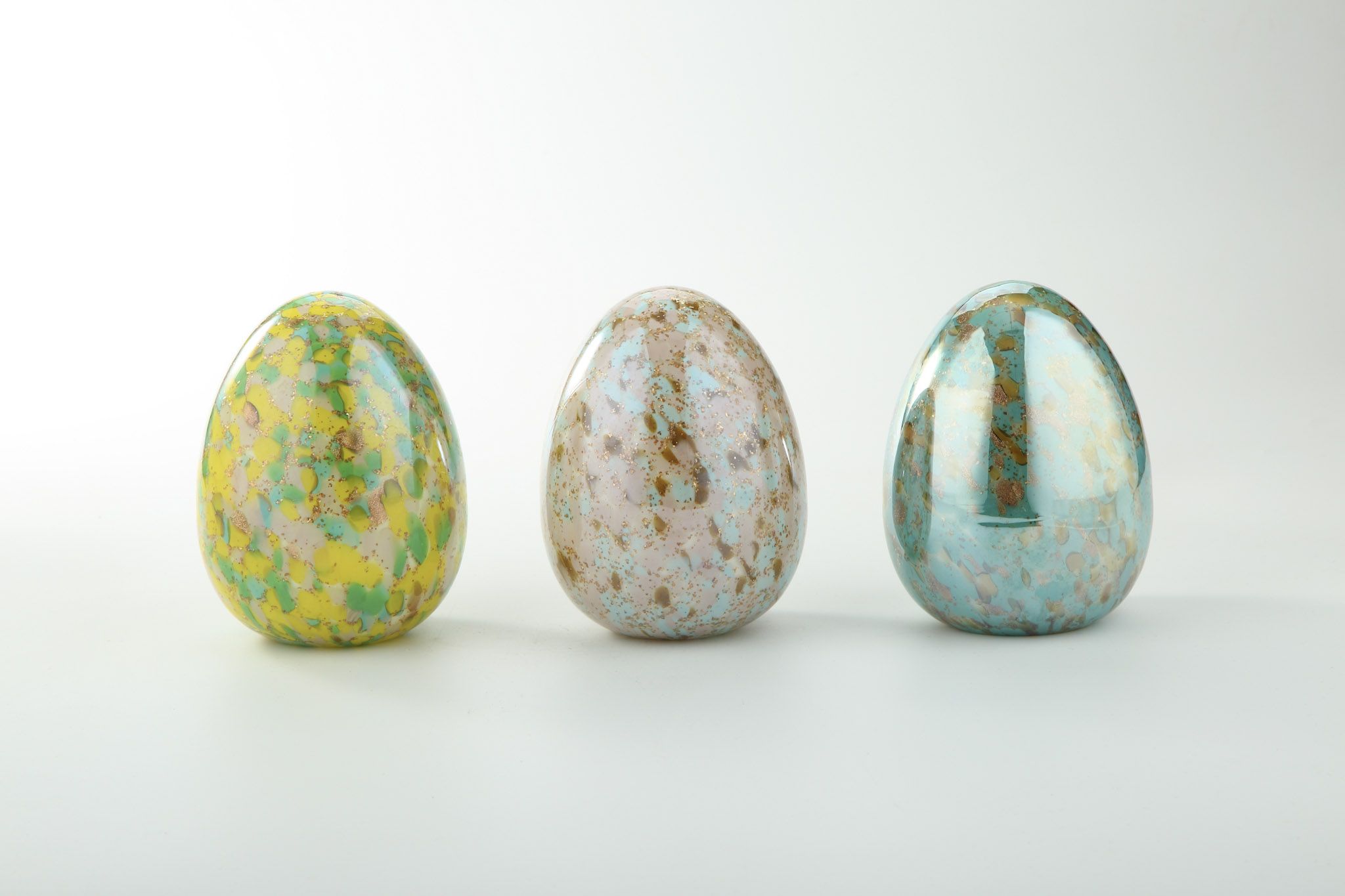 D4.3"H5.9" - ASSORTED COLORS GLASS EASTER EGGS
