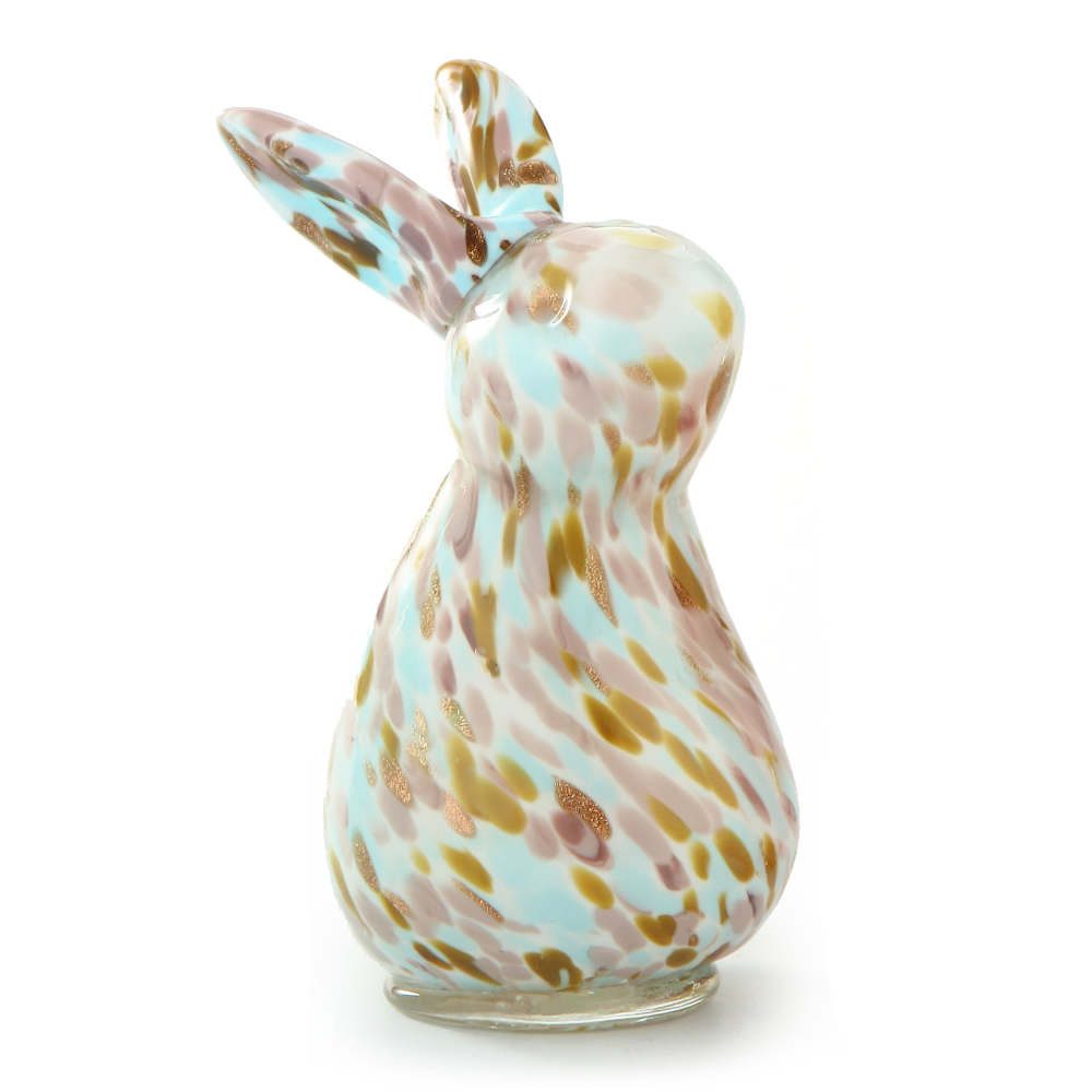 30115ASST	 L3.7"W3"H6.5" - ASSORTED COLORS GLASS BUNNIES