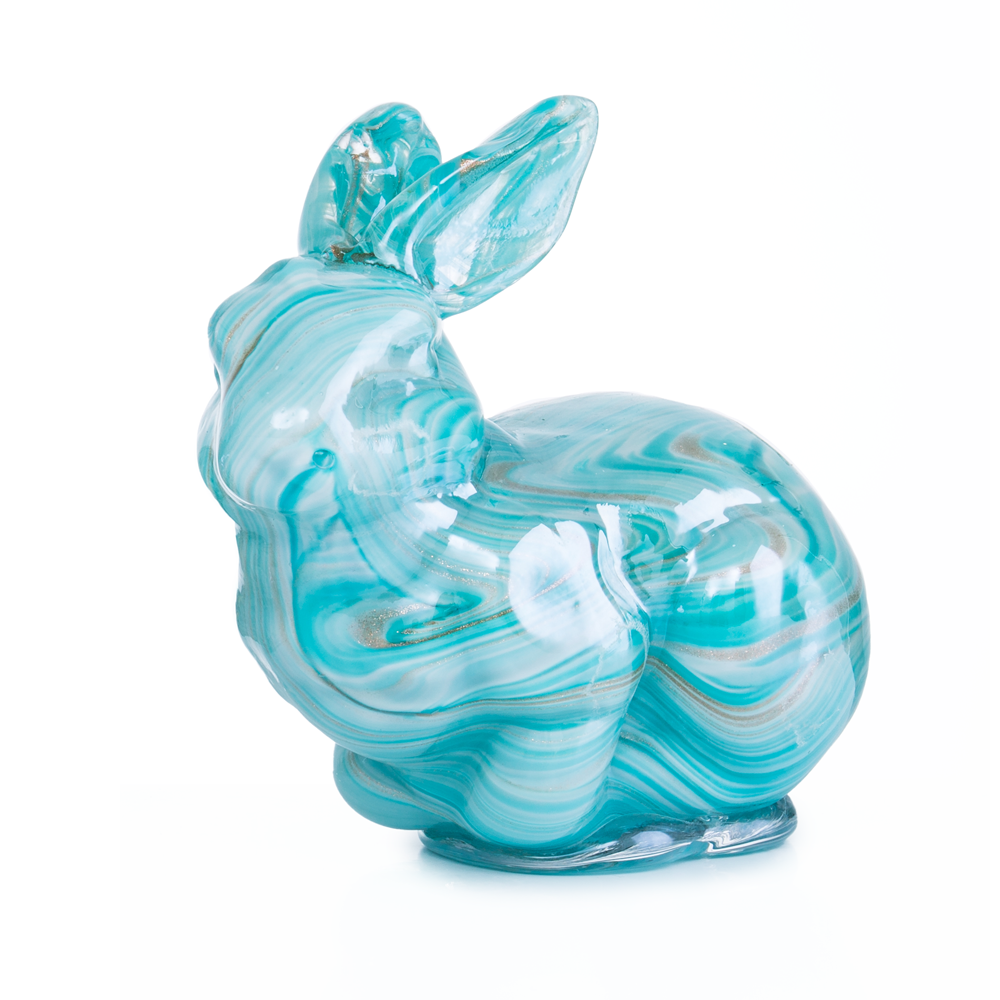 30180ASST	 *L7.5"W4.3"H7.1" - ASSORTED COLORS GLASS EASTER BUNNIES