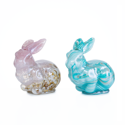 30180ASST	 *L7.5"W4.3"H7.1" - ASSORTED COLORS GLASS EASTER BUNNIES