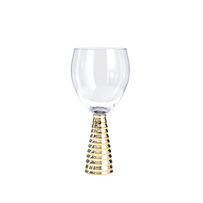 31011-1	 D3.5"H7.5" - WINE GLASS WITH GOLD STEM