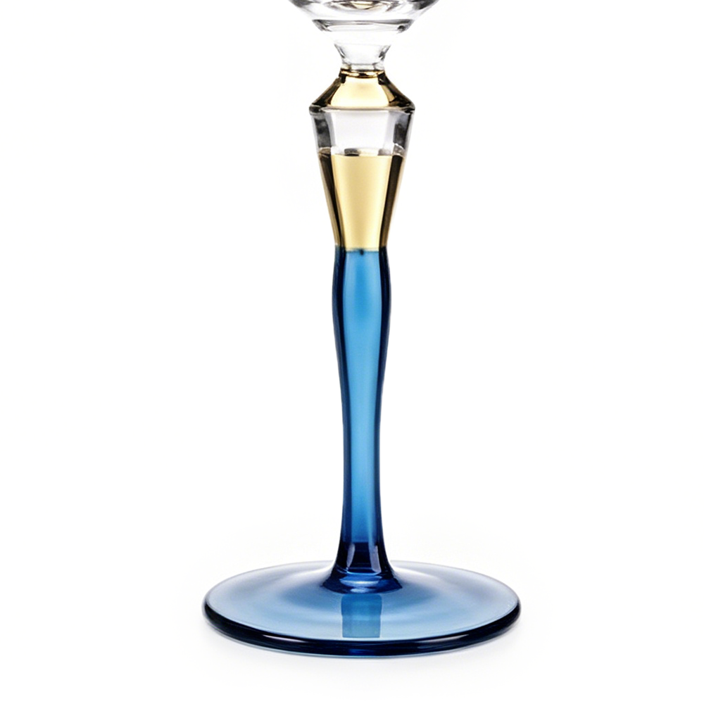 31029-1	 D3"H10.2" - CHAMPAGNE FLUTE WITH BLUE STEM
