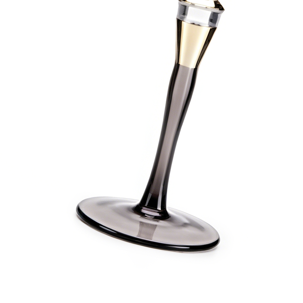 31030-1	 D3"H10.2" - CHAMPAGNE FLUTE WITH SMOKE STEM