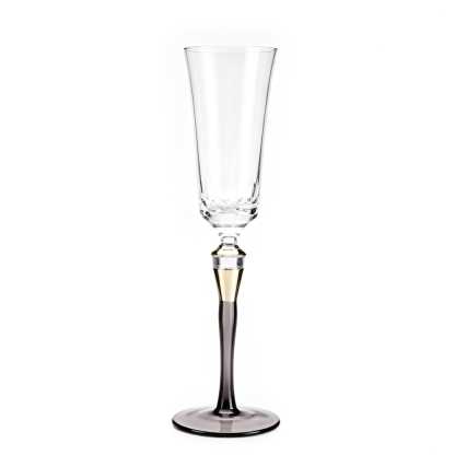 31030-1	 D3"H10.2" - CHAMPAGNE FLUTE WITH SMOKE STEM
