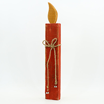 L3.5"W1.2"H18.1" - DECORATIVE WOOD CANDLE