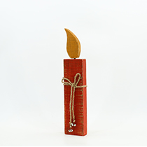 L3.5"W1.2"H14.9" - DECORATIVE WOOD CANDLE