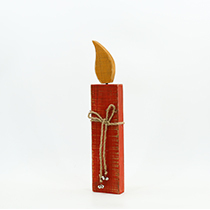 L3.5"W1.2"H14.9" - DECORATIVE WOOD CANDLE