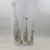 D7.9"5.9"4.7" - SET OF 3 TINSEL TRREES