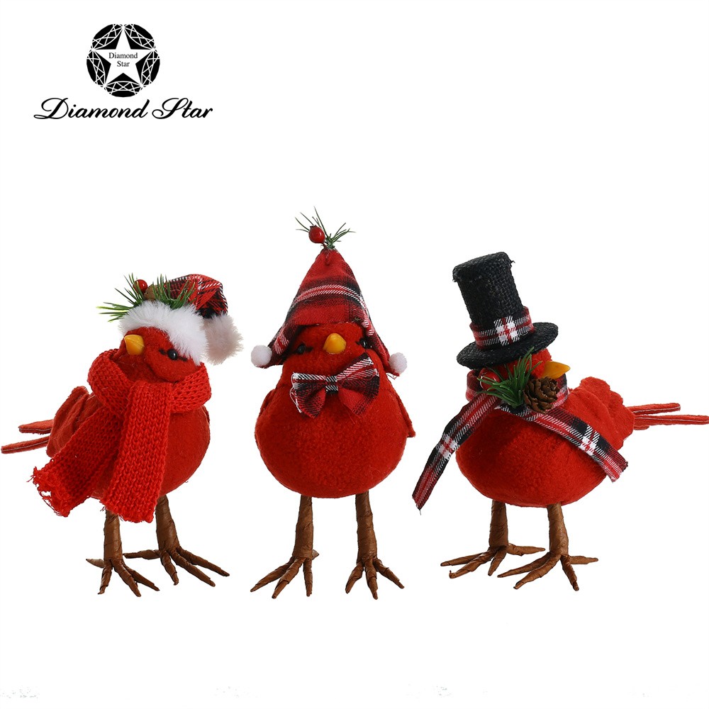 31065ASST	 L7.87"W3.2"H7.87" - ASSORTED RED CARDINALS TABLETOP