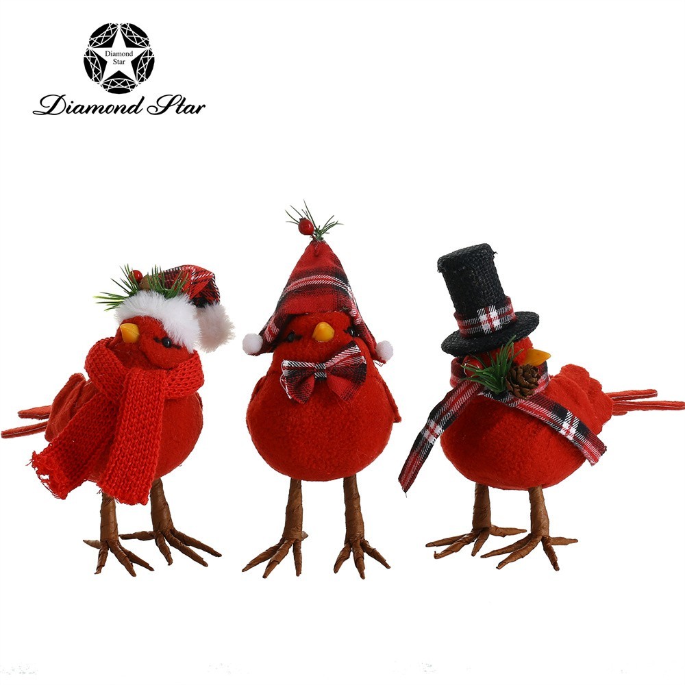 31065ASST	 L7.87"W3.2"H7.87" - ASSORTED RED CARDINALS TABLETOP