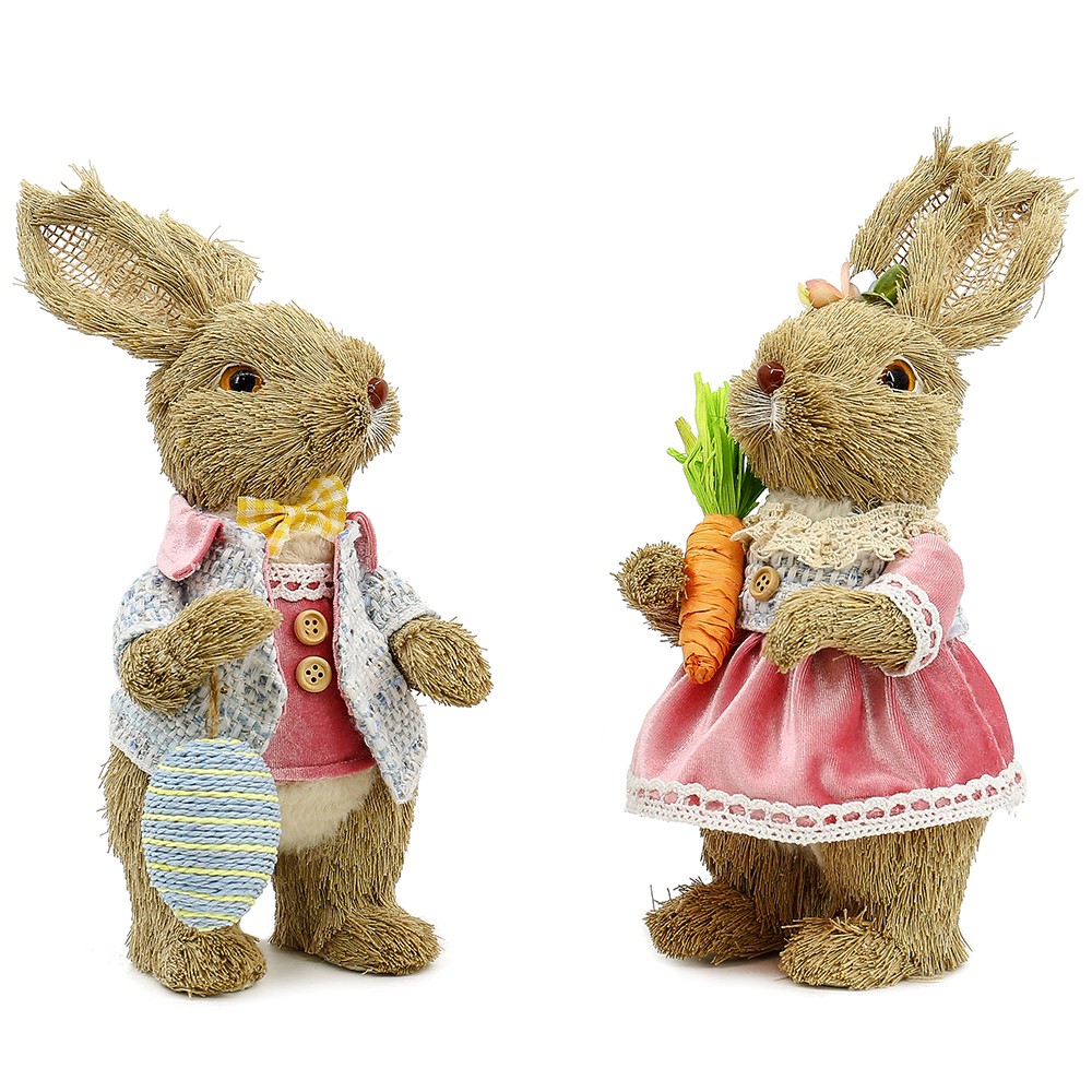 L4.7"W5.1"H11" - STANDING BUNNY COUPLE TABLETOP