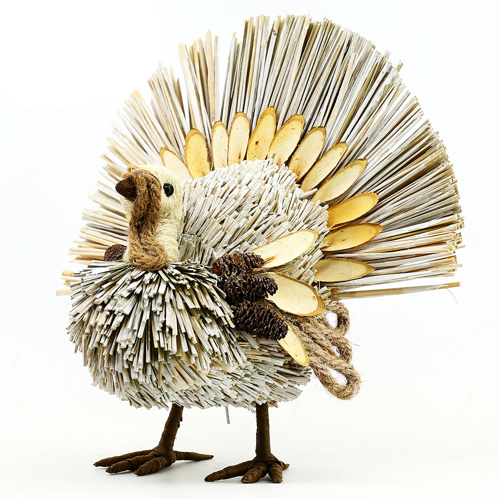 31191	 L11"W7.9"H11.4" - TURKEY HARVEST DECORATION