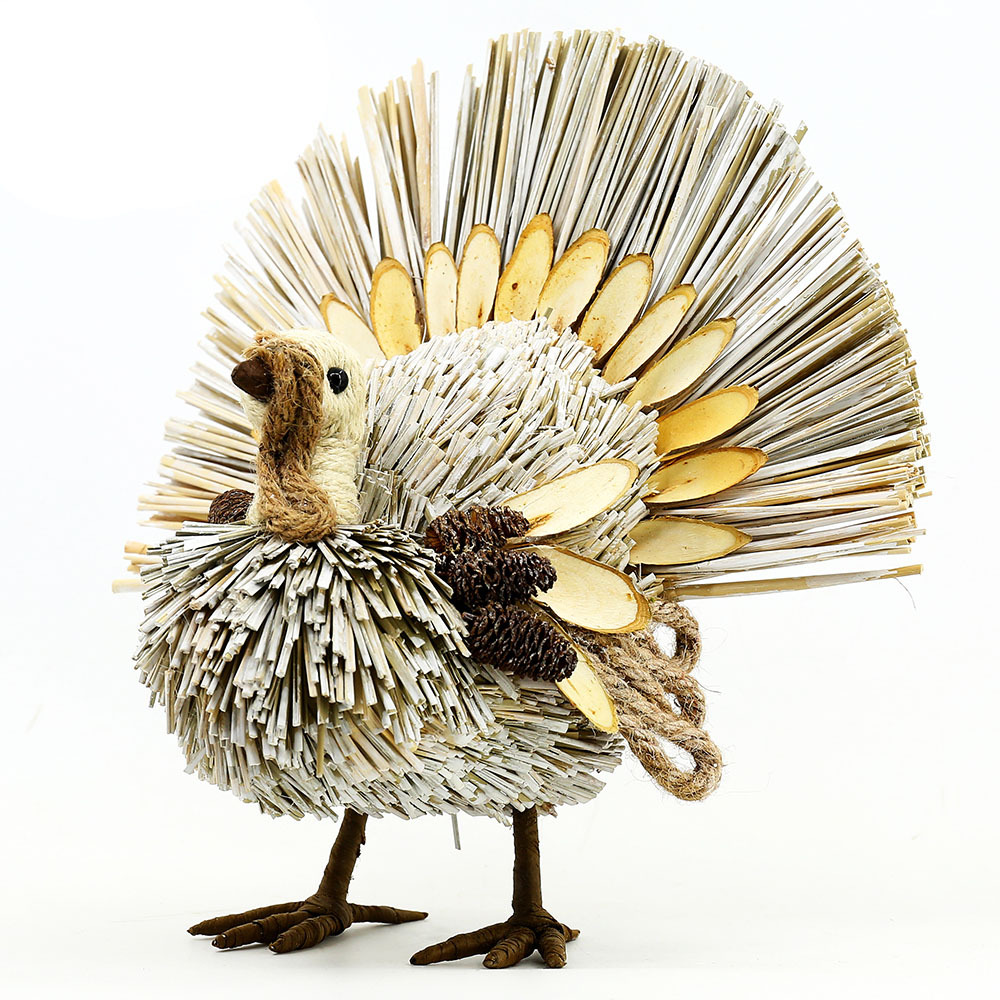 31191	 L11"W7.9"H11.4" - TURKEY HARVEST DECORATION