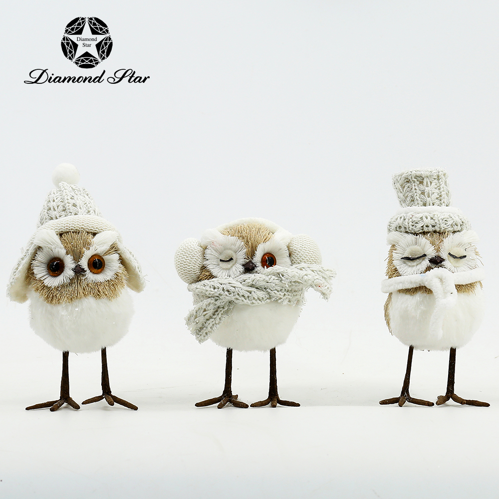 L3.9"W3.9"H6.3" - SET OF 3 CHRISTMAS OWLS