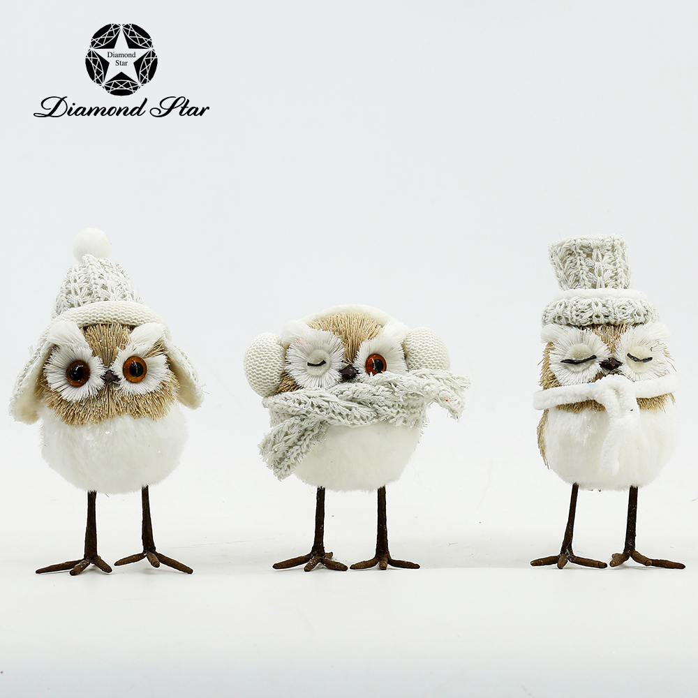 L3.9"W3.9"H6.3" - SET OF 3 CHRISTMAS OWLS