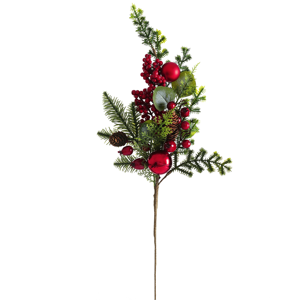 *L23.6W7.9H3.5" - BERRIES AND PINE PICKS