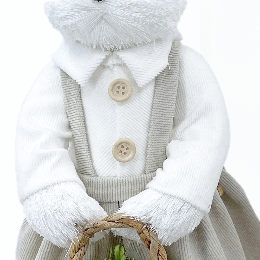 31474	 L7.1W7.1H20.9" - STANDING BUNNY COUPLE TABLETOP