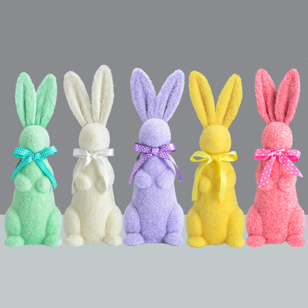L7.1W6.7H22" - ASSORTED COLORS EASTER BUNNIES TABLETOP