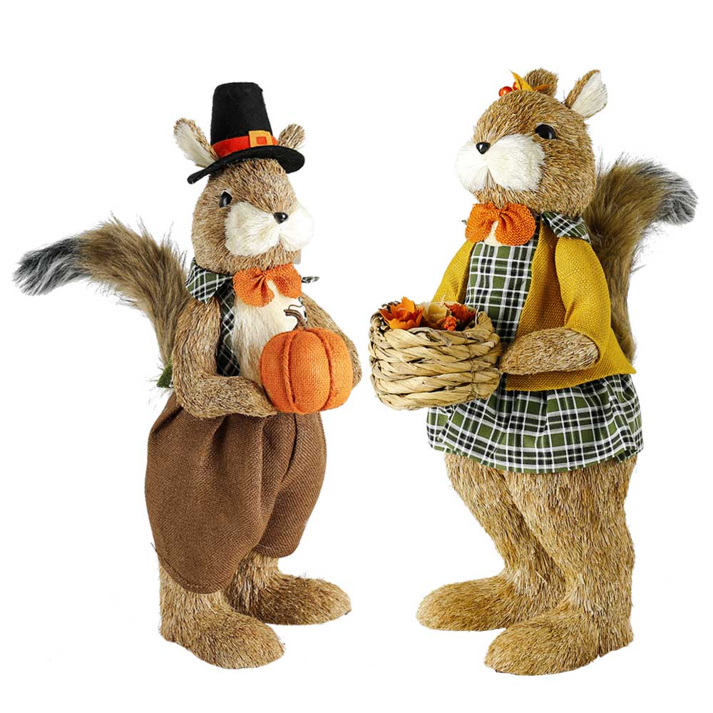 L11.8"W11.4H23.6" - HARVEST SQUIRRELS