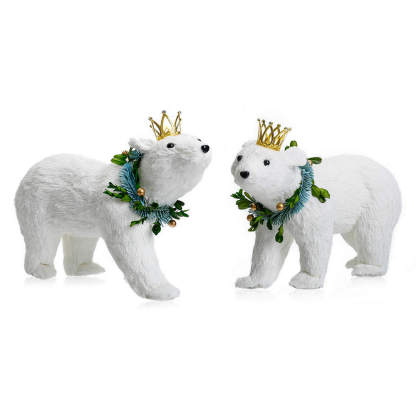 31609ASST	 L13"W5.5"H9" - SET OF 2 POLAR BEARS TABLETOP