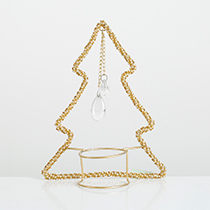 L6.3"W2.8"H7.9" - CHRISTMAS TREE CANDLE VOTIVE HOLDER