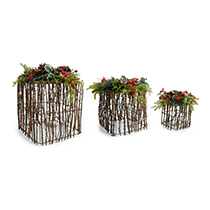 31685 *D13.8/9.4/7H6.5" - SET OF 3 CHRISTMAS GIFT BOXES