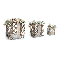 *D13.8/9.4/7H6.5" - SET OF 3 CHRISTMAS GIFT BOXES