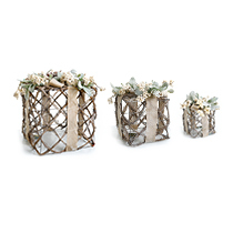 *D13.8/9.4/7H6.5" - SET OF 3 CHRISTMAS GIFT BOXES