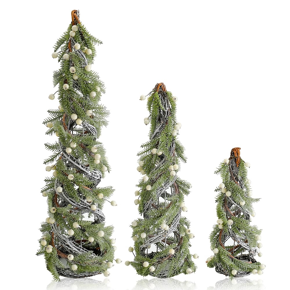 D9.8"/7.9"/7"H16.5"/25"/31.9" - SET OF 3 CHRISTMAS CONE TREE