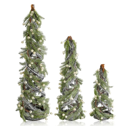 D9.8"/7.9"/7"H16.5"/25"/31.9" - SET OF 3 CHRISTMAS CONE TREE