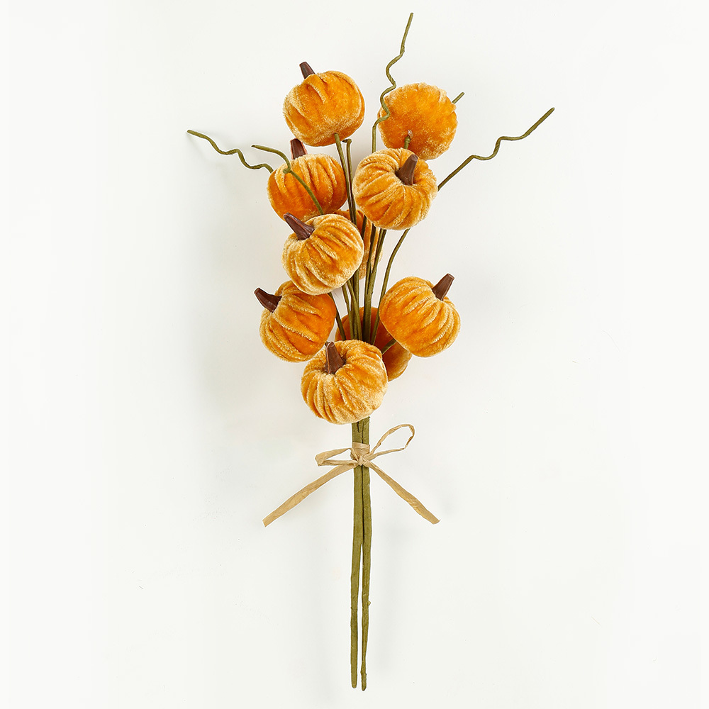 L17" - VELVET PUMPKIN STEM X 8