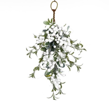 31733-4	 L27.6" - EUCALYPTUS TEARDROP SWAG