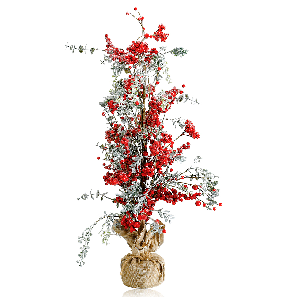 31734	 H31.5" - BERRY CHRISTMAS TREE IN SACK
