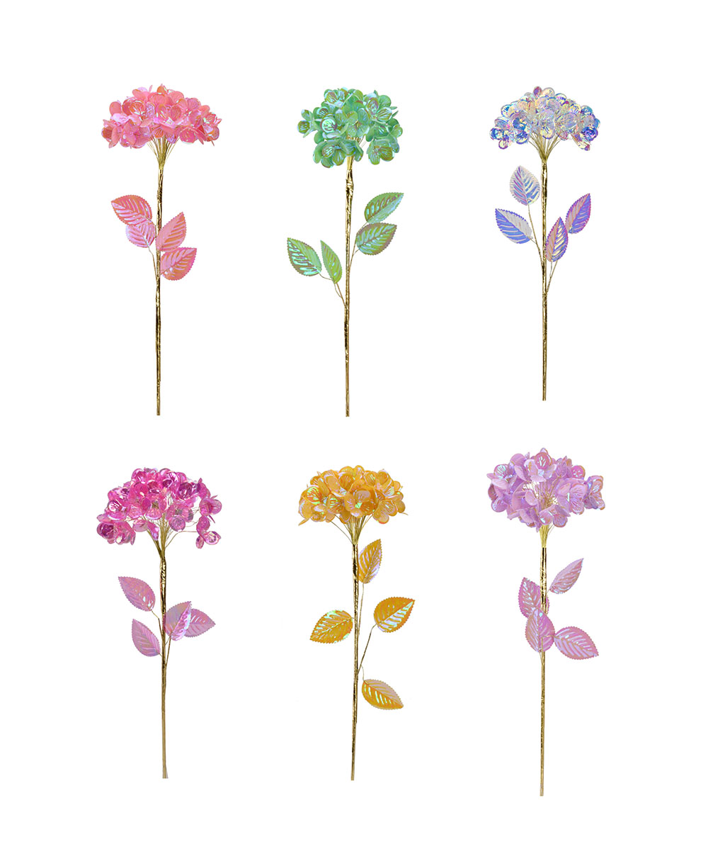31748ASST	 D5.9"H23.6" - PLASTIC ASSORTED COLORS HYDRANGEAS
