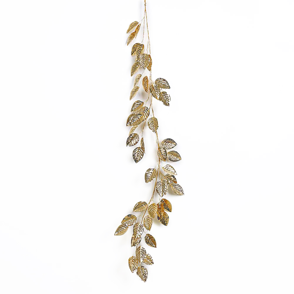 31755-1	 L47.2" - METALLIC GOLD LEAF GARLAND