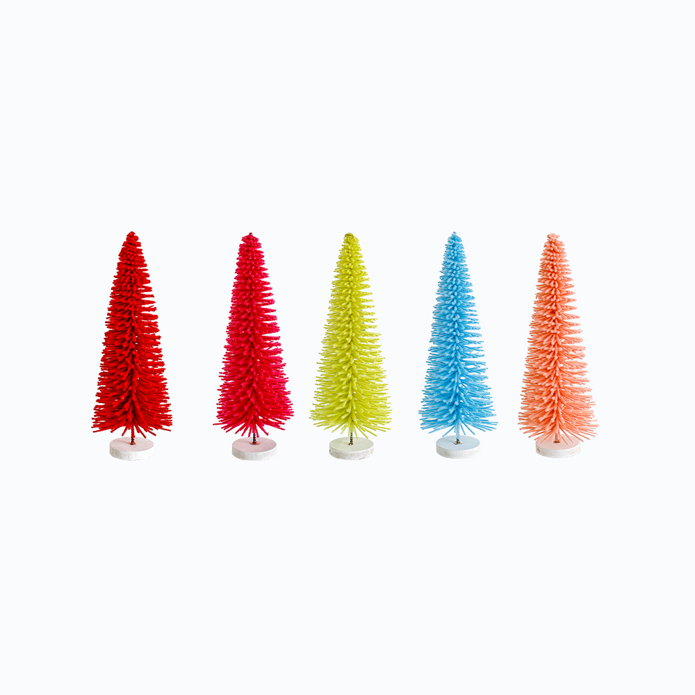 D6.3"H16.5" - ASSORTED COLORS BOTTLE BRUSH TREES